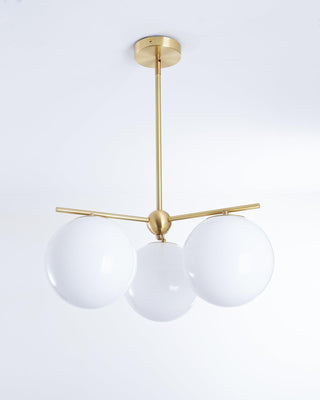 Lustra Lustre Sphère & Tige Moderne Or LED