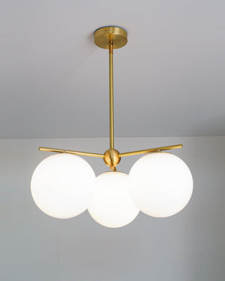 Lustra Lustre Sphère & Tige Moderne Or LED