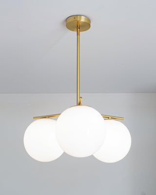 Lustra Lustre Sphère & Tige Moderne Or LED