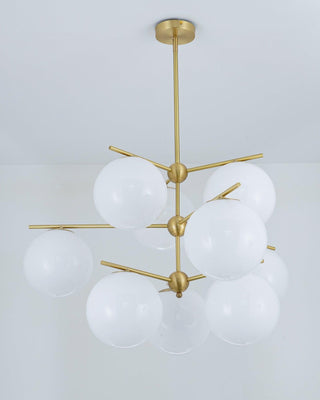 Lustra Lustre Sphère & Tige Moderne Or LED