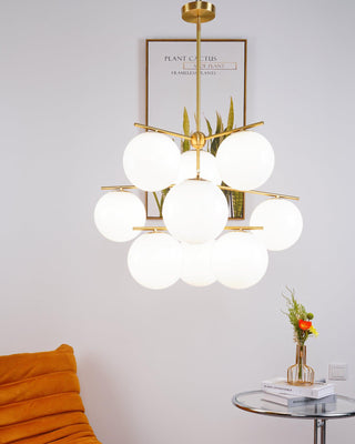 Lustra Lustre Sphère & Tige Moderne Or LED