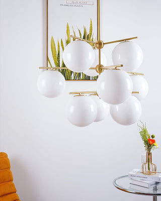 Lustra Lustre Sphère & Tige Moderne Or LED