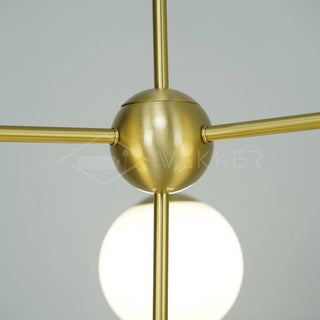 Lustra Lustre Sphère & Tige Moderne Or LED