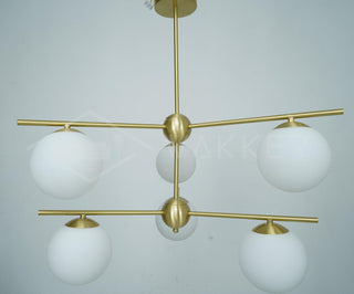 Lustra Lustre Sphère & Tige Moderne Or LED