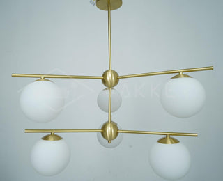 Lustra Lustre Sphère & Tige Moderne Or LED