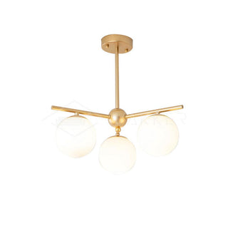 Lustra Lustre Sphère & Tige Moderne Or LED