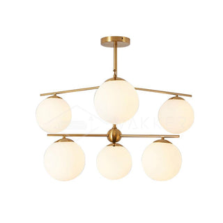 Lustra Lustre Sphère & Tige Moderne Or LED