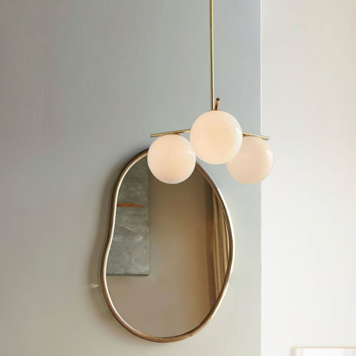 Celine Lustre Sphère & Tige Moderne Or LED