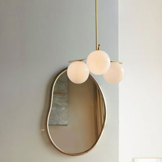 Lustra Lustre Sphère & Tige Moderne Or LED
