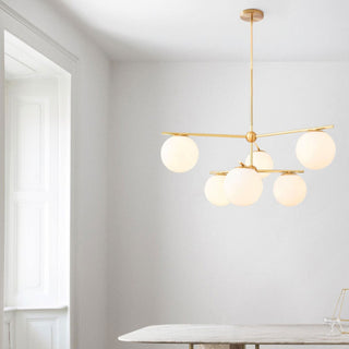 Lustra Lustre Sphère & Tige Moderne Or LED