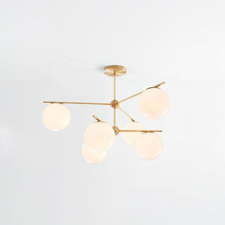 Lustra Lustre Sphère & Tige Moderne Or LED