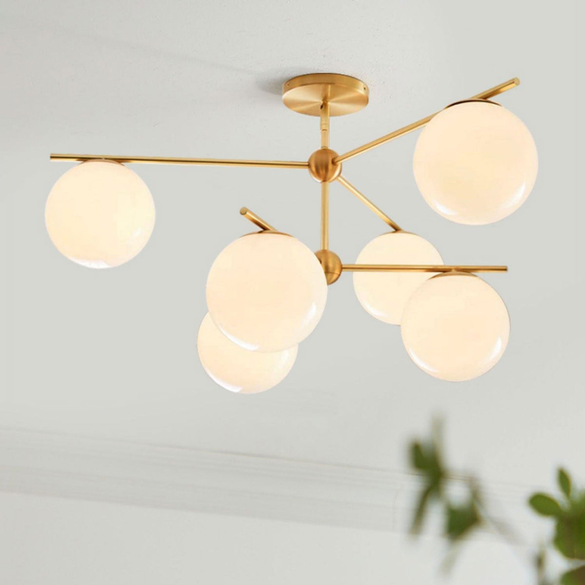 Celine Lustre Sphère & Tige Moderne Or LED