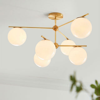 Lustra Lustre Sphère & Tige Moderne Or LED