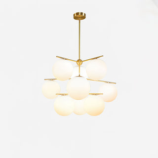 Lustra Lustre Sphère & Tige Moderne Or LED