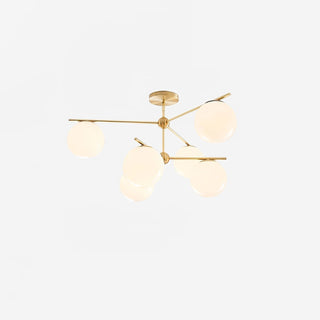 Lustra Lustre Sphère & Tige Moderne Or LED