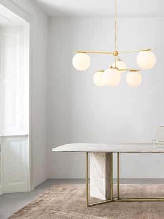 Lustra Lustre Sphère & Tige Moderne Or LED