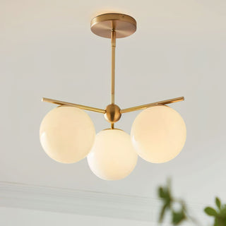 Lustra Lustre Sphère & Tige Moderne Or LED