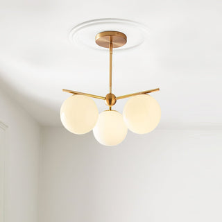 Lustra Lustre Sphère & Tige Moderne Or LED