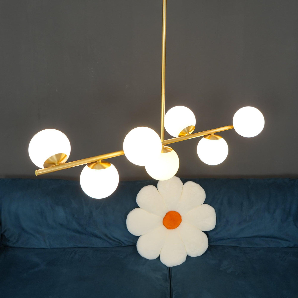 Celine Lustre Sphère & Tige Moderne Or LED