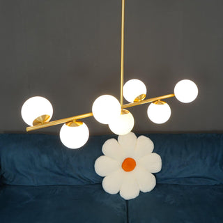 Lustra Lustre Sphère & Tige Moderne Or LED
