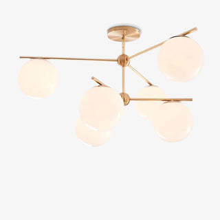 Lustra Lustre Sphère & Tige Moderne Or LED
