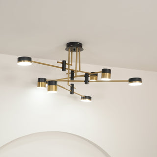 Lustra Lustre Noir Or Bras en Forme d'Araignée