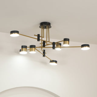 Lustra Lustre Noir Or Bras en Forme d'Araignée