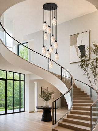 Spindle Alabaster Cluster Chandelier-Neutral Decor
