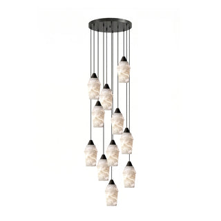 Spindle Alabaster Cluster Chandelier-Neutral Decor