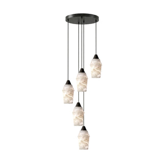 Spindle Alabaster Cluster Chandelier-Neutral Decor