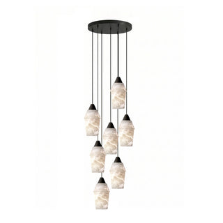 Spindle Alabaster Cluster Chandelier-Neutral Decor
