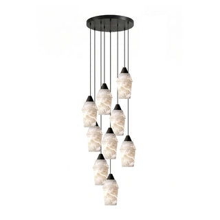 Spindle Alabaster Cluster Chandelier-Neutral Decor