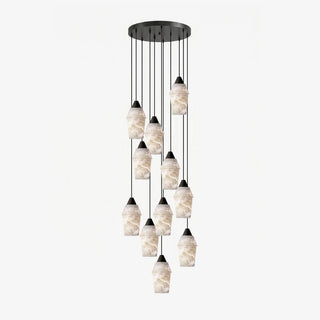 Spindle Alabaster Cluster Chandelier-Neutral Decor