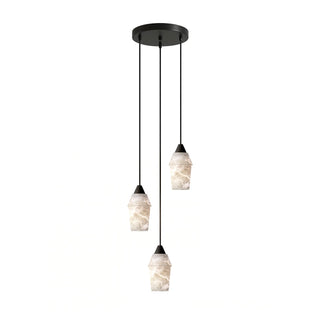 Spindle Alabaster Cluster Chandelier-Neutral Decor