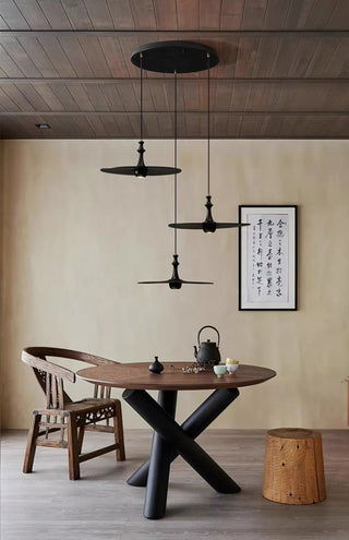 Syrinyra Suspension Sculpturale Disque Bois-Luire