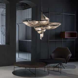 Spiral Elegance Chain Chandelier-Neutral Decor