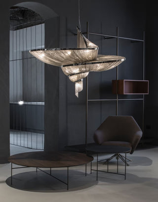 Spiral Elegance Chain Chandelier-Neutral Decor