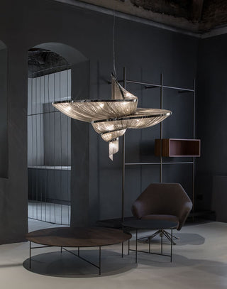 Spiral Elegance Chain Chandelier-Neutral Decor