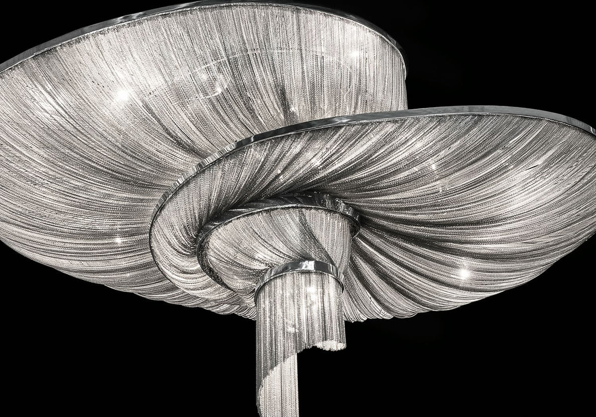 Spiral Elegance Chain Chandelier-Neutral Decor