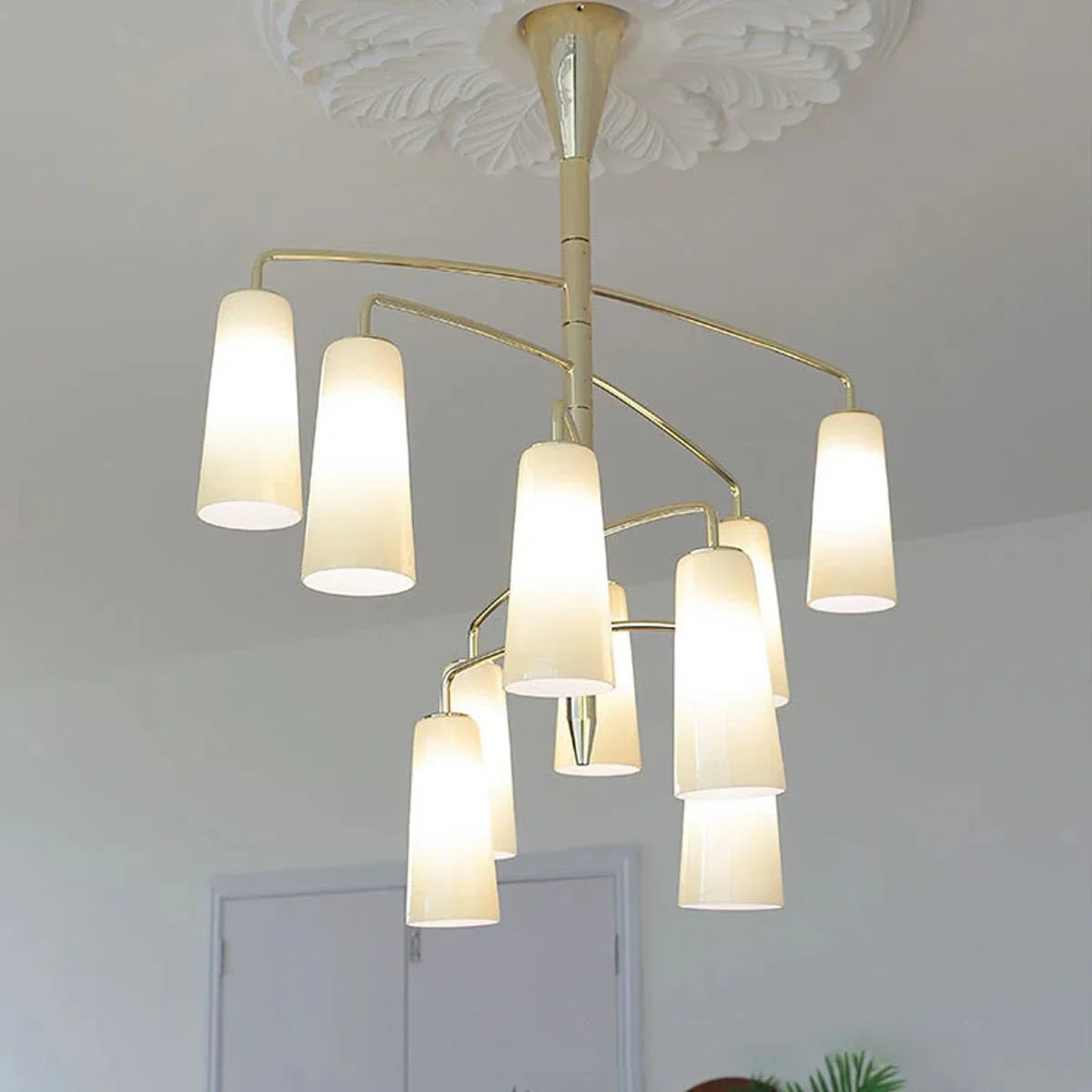 Spiral Tiered Chandelier-Neutral Decor