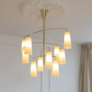 Spiral Tiered Chandelier-Neutral Decor