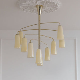 Spiral Tiered Chandelier-Neutral Decor