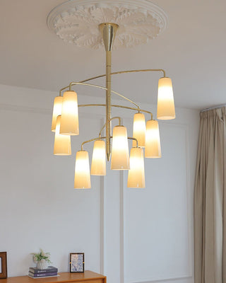 Spiral Tiered Chandelier-Neutral Decor