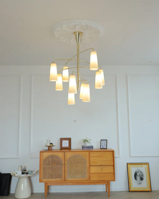 Spiral Tiered Chandelier-Neutral Decor