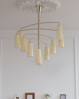 Spiral Tiered Chandelier-Neutral Decor