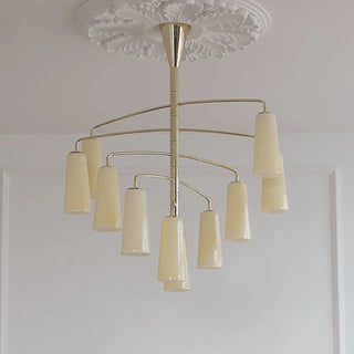 Spiral Tiered Chandelier-Neutral Decor