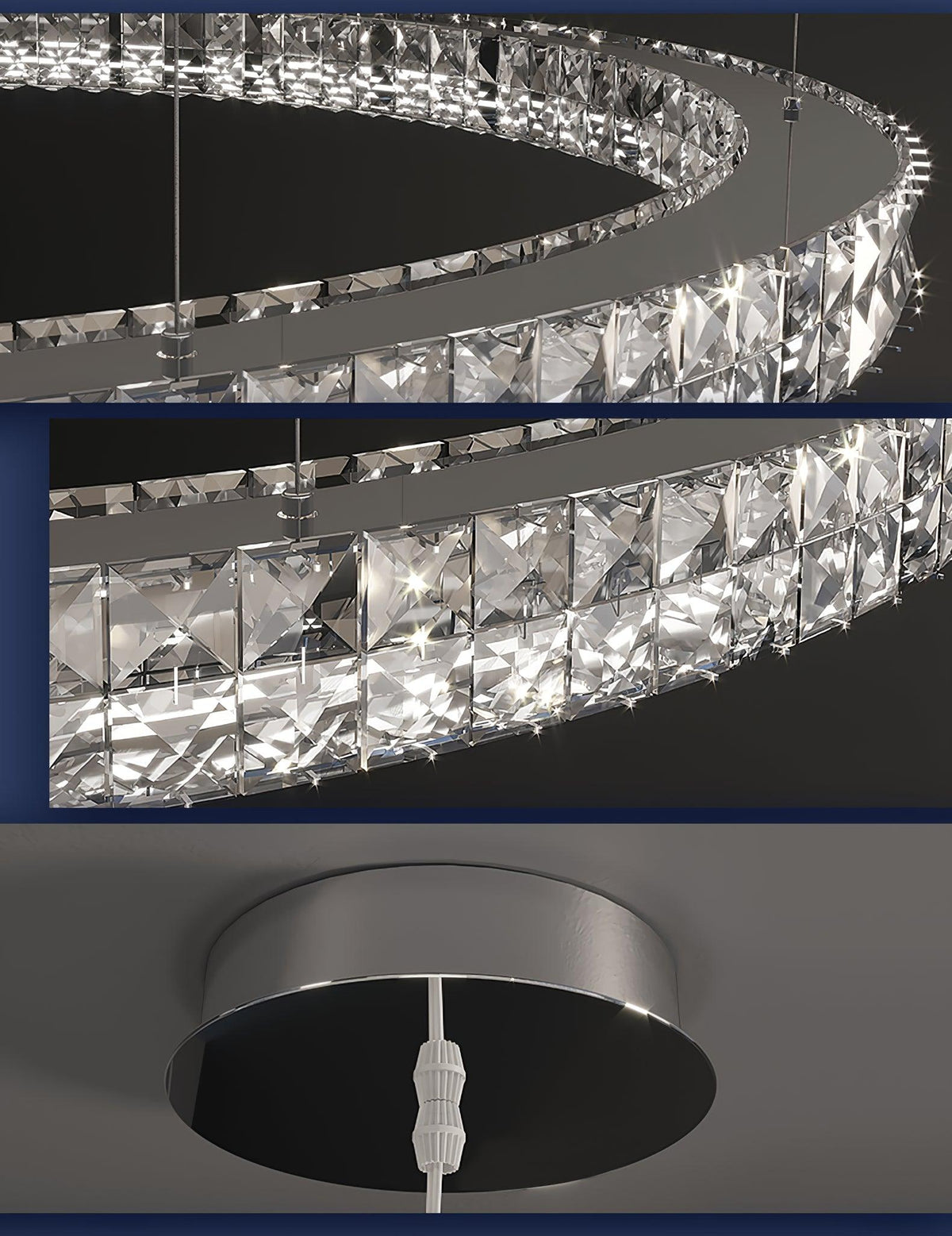 Dareneris Lustre Anneau Cristal Spiridon Luxe