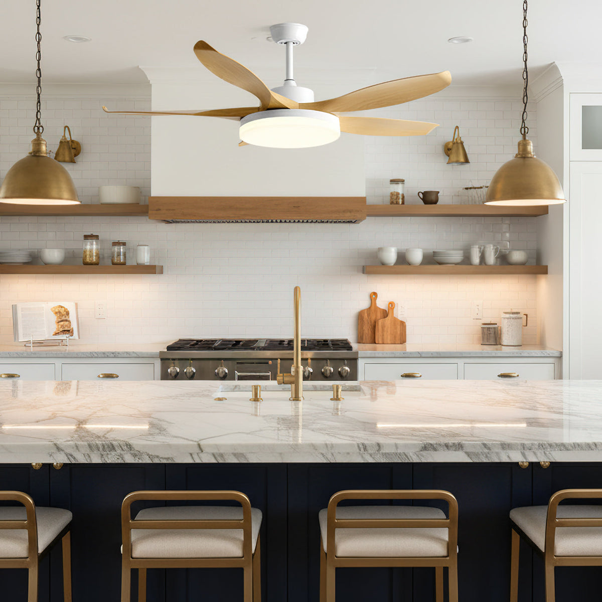 Splenda Ceiling Fan Light in white finish against a white ceiling.