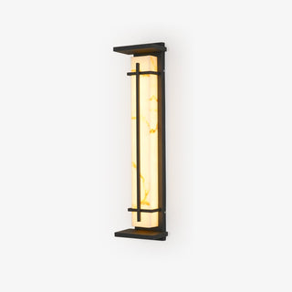 Square Outdoor Alabaster Wall Light-Neutral Decor