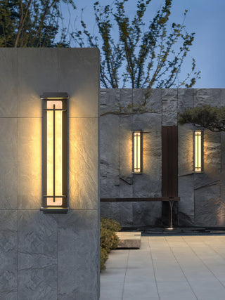Square Outdoor Alabaster Wall Light-Neutral Decor